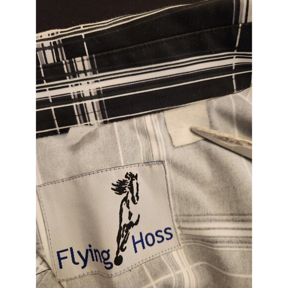 Vtg Flying Hoss‎ Ranch Wear Pearl Snap Shirt Western Guitar Skater Plaid XL XXL - Picture 8 of 16